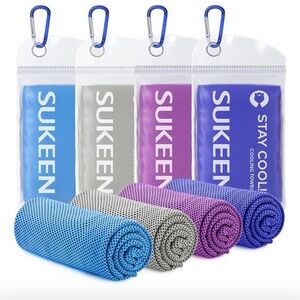 Sukeen Cooling Towels Set - Blue, Gray, Purple